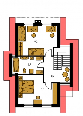 Mirror image | Floor plan of second floor - TREND 268